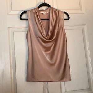 Boston Proper Blush Cowel Neck Sleeveless Blouse